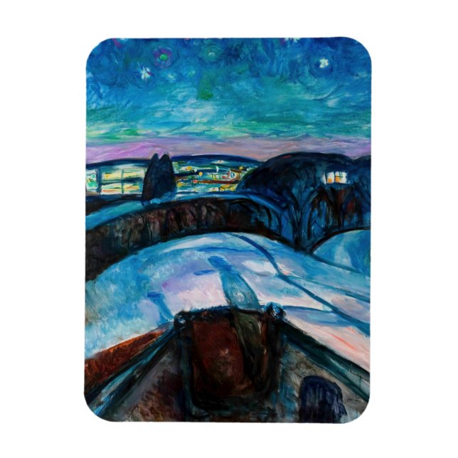 Edvard Munch - Starry Night 1922 Magnet (Vertikal)