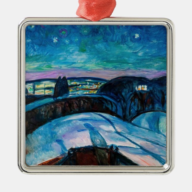 Edvard Munch - Starry Night 1922 Ornament Aus Metall (Vorne)