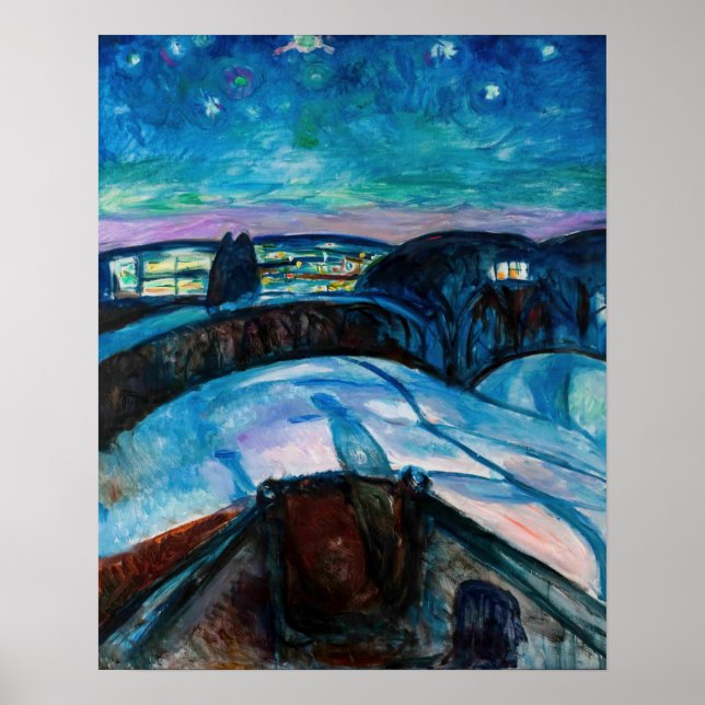 Edvard Munch - Starry Night 1922 Poster (Vorne)