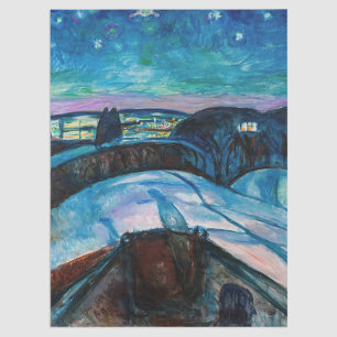 Edvard Munch - Starry Night 1922 Seidenpapier