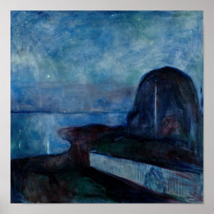 Edvard Munch - Sternennacht 1893 Poster