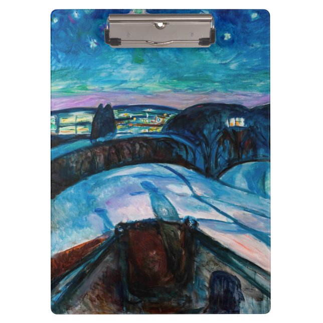 Edvard Munch - Sternennacht 1922 Klemmbrett (Vorderseite)
