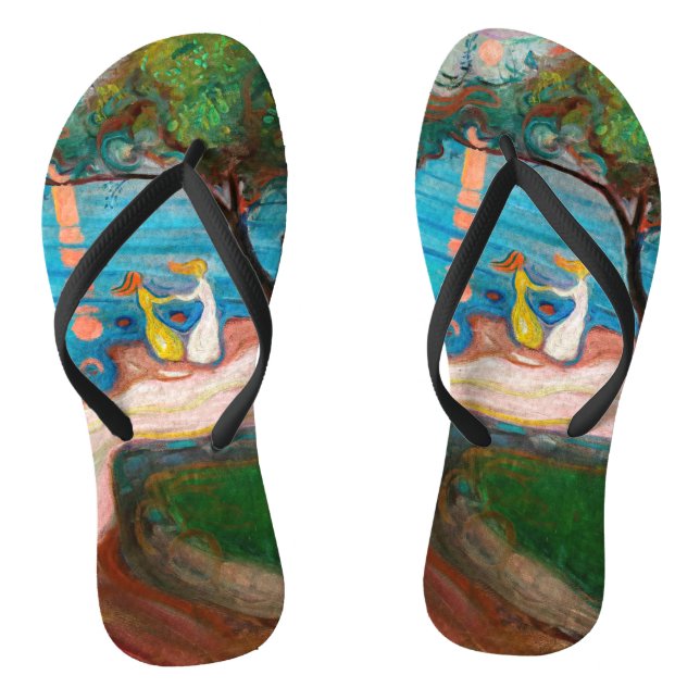 Edvard Munch - Tanz am Strand Flip Flops (Fußbett)
