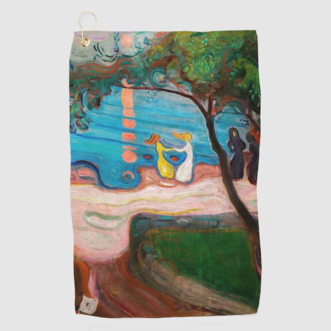 Edvard Munch - Tanz am Strand Golfhandtuch (Vorderseite)