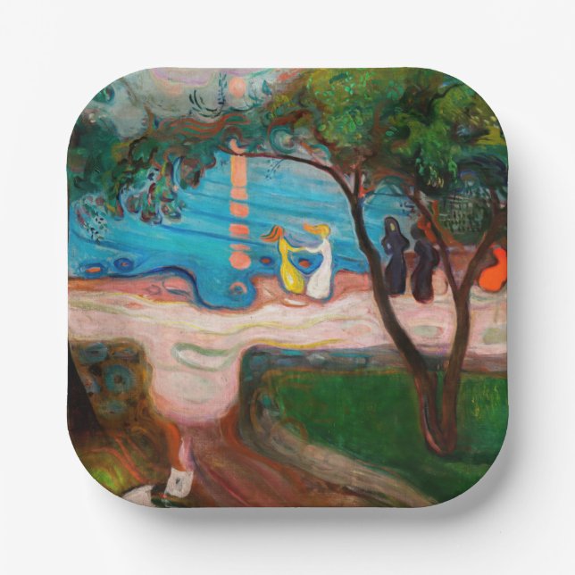 Edvard Munch - Tanz am Strand Pappteller (Vorderseite)