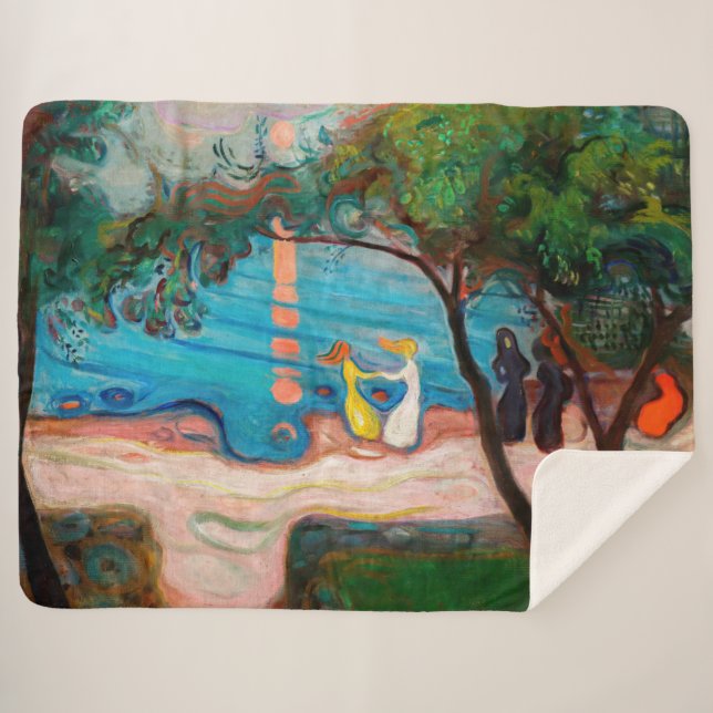 Edvard Munch - Tanz am Strand Sherpadecke (Vorderseite (Horizontal))