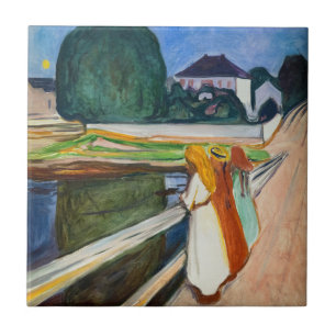 Edvard Munch - The Girls on Bridge Fliese