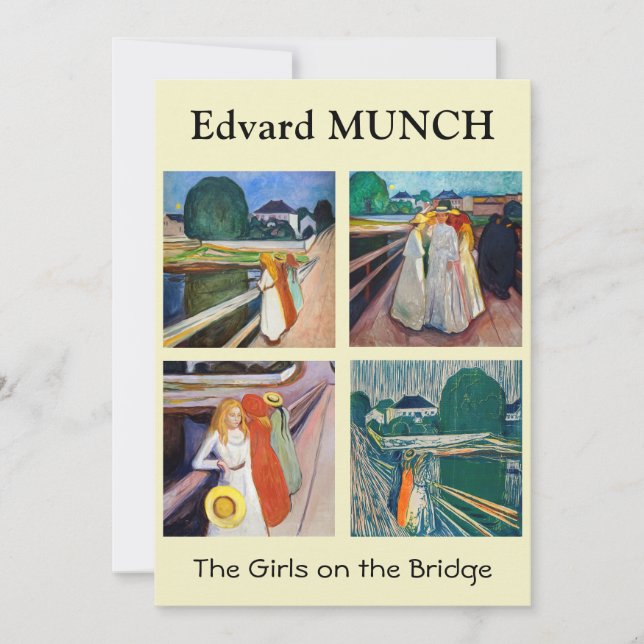 Edvard Munch - The Girls on Bridge Selection Dankeskarte (Vorderseite)