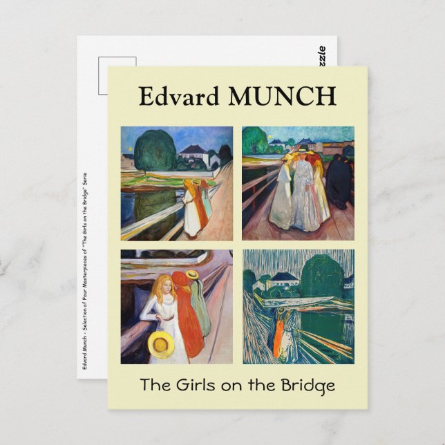 Edvard Munch - The Girls on Bridge Selection Postkarte (Vorne/Hinten)
