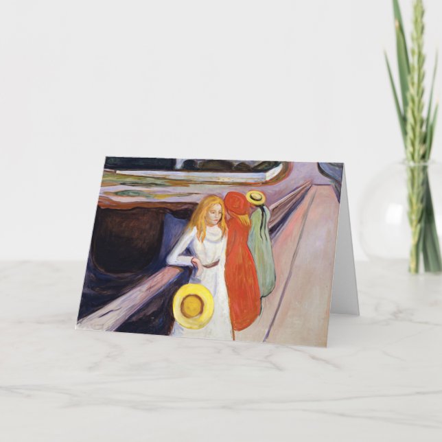 Edvard Munch - The Girls on the Bridge 1901 Karte (Vorderseite)