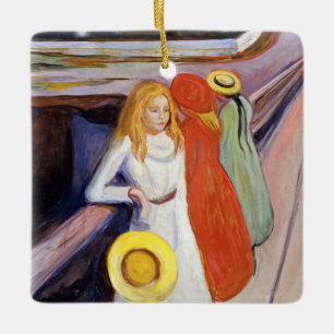 Edvard Munch - The Girls on the Bridge 1901 Keramikornament