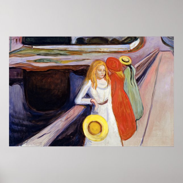 Edvard Munch - The Girls on the Bridge 1901 Poster (Vorne)