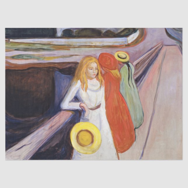 Edvard Munch - The Girls on the Bridge 1901 Seidenpapier (Vorderseite)
