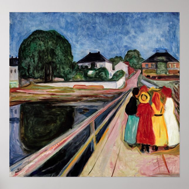 Edvard Munch - The Girls on the Bridge 1902 Poster (Vorne)