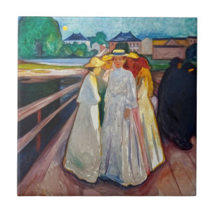 Edvard Munch - The Girls on the Bridge 1903 Fliese