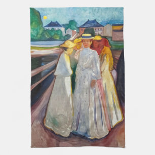 Edvard Munch - The Girls on the Bridge 1903 Geschirrtuch