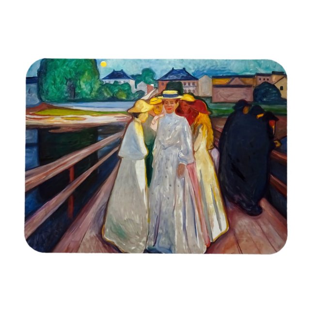 Edvard Munch - The Girls on the Bridge 1903 Magnet (Horizontal)