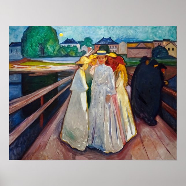 Edvard Munch - The Girls on the Bridge 1903 Poster (Vorne)