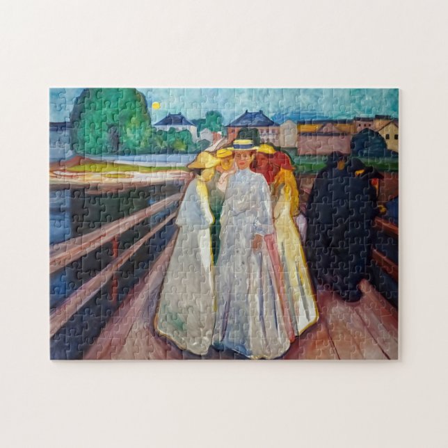 Edvard Munch - The Girls on the Bridge 1903 Puzzle (Horizontal)