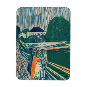 Edvard Munch - The Girls on the Bridge, Lithograph Magnet