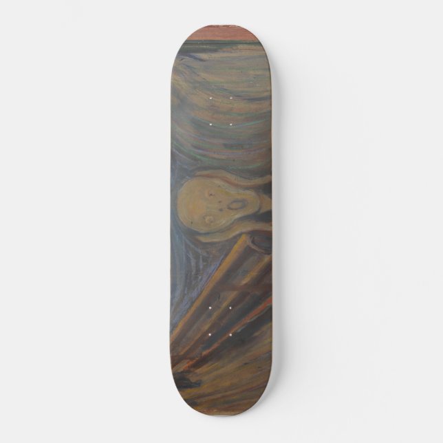 Edvard Munch "The Scream" Klassische Kunstmalerei Skateboard (Vorderseite)