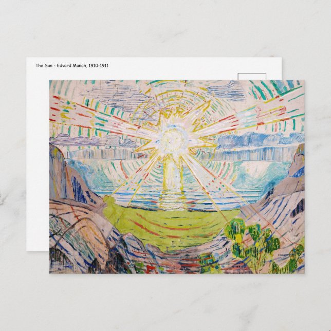 Edvard Munch - The Sun 1910 Postkarte (Vorne/Hinten)