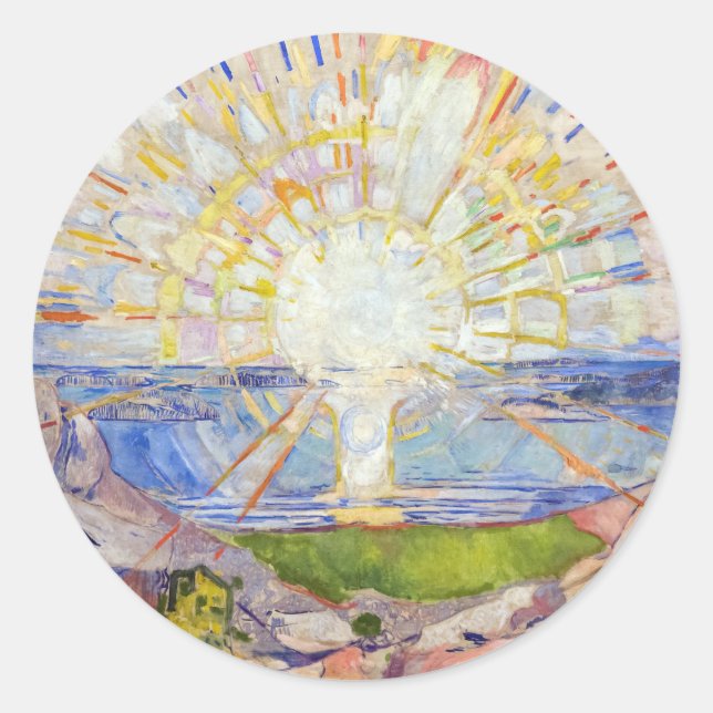 Edvard Munch - The Sun 1911 Runder Aufkleber (Vorderseite)