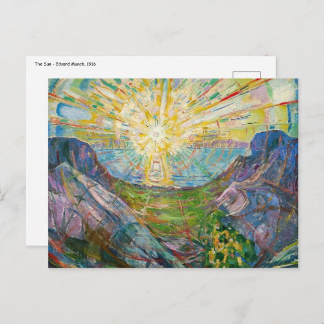 Edvard Munch - The Sun 1916 Postkarte (Vorne/Hinten)