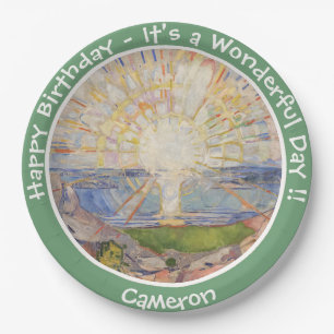 Edvard Munch the Sun (Solen) - Party-Gegenstände f Pappteller