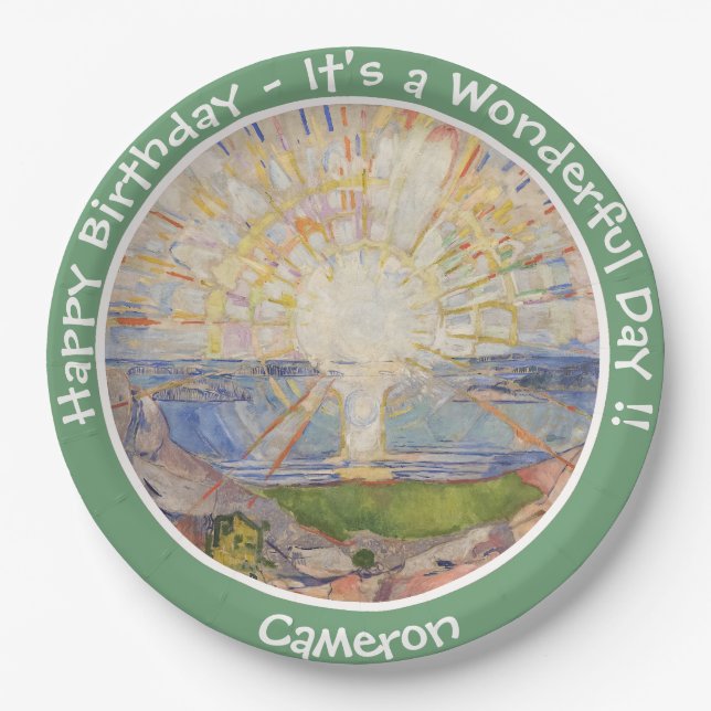 Edvard Munch the Sun (Solen) - Party-Gegenstände f Pappteller (Vorderseite)