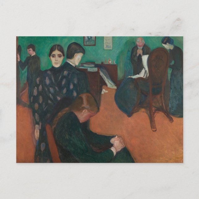 Edvard Munch - Tod im Sickroom Postkarte (Vorderseite)