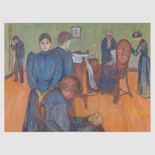 Edvard Munch - Tod im Sickroom v2 Seidenpapier (Vorderseite)