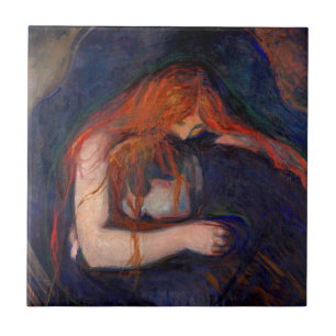 Edvard Munch - Vampire / Liebe und Schmerz Fliese