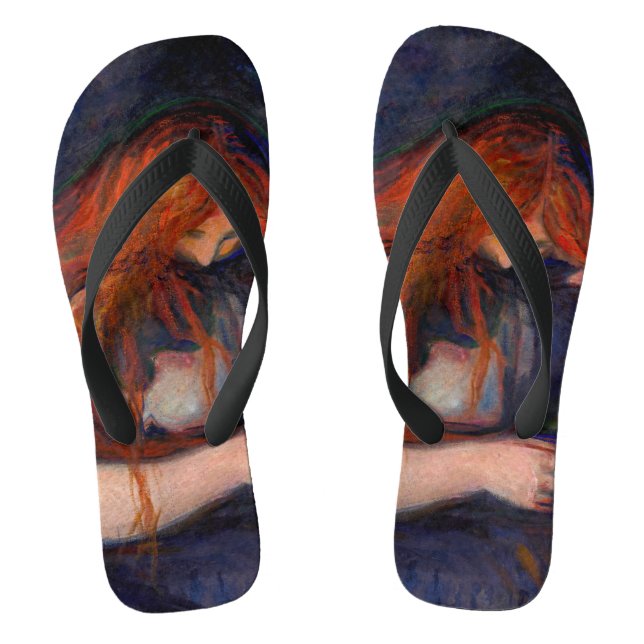 Edvard Munch - Vampire / Liebe und Schmerz Flip Flops (Fußbett)