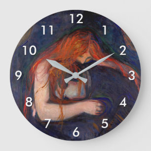 Edvard Munch - Vampire / Liebe und Schmerz Große Wanduhr