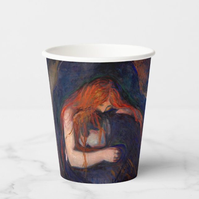 Edvard Munch - Vampire / Liebe und Schmerz Pappbecher (Vorderseite)