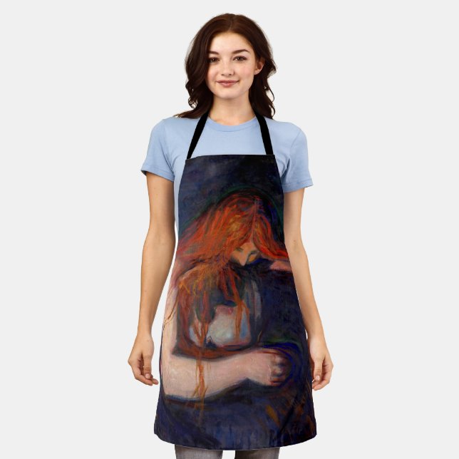 Edvard Munch - Vampire / Liebe und Schmerz Schürze (Getragen)