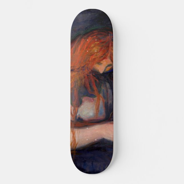 Edvard Munch - Vampire / Liebe und Schmerz Skateboard (Vorderseite)