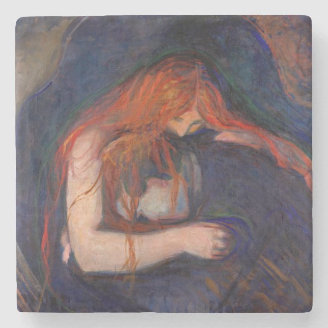 Edvard Munch - Vampire / Liebe und Schmerz Steinuntersetzer (Vorderseite)