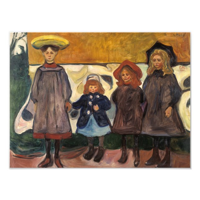 Edvard Munch - Vier Mädchen in Asgardstrand Fotodruck (Vorne)