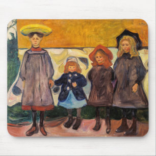 Edvard Munch - Vier Mädchen in Asgardstrand Mousepad