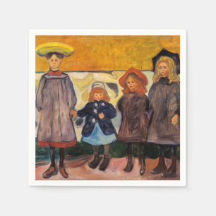 Edvard Munch - Vier Mädchen in Asgardstrand Serviette