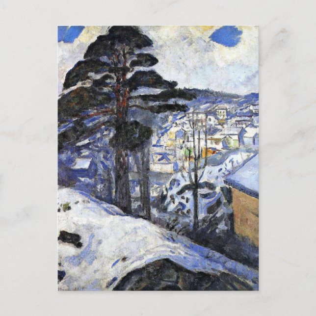 Edvard Munch - Winter, Kragero Postkarte (Vorderseite)