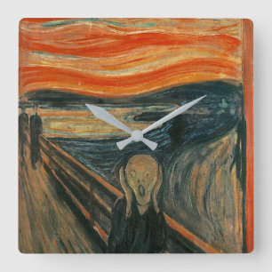 Edvard Munch Zeichnen des Schreins (Skrik) 1893 Quadratische Wanduhr