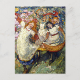 Edward Atkinson Hornel - Der Tanz des Frühlings Postkarte