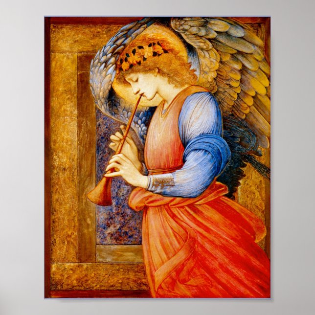 Edward Burne-Jones - Angel spielt ein Flageolet Poster (Vorne)