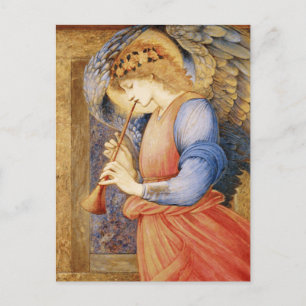Edward Burne-Jones - Ein Engel, der ein Flageolet  Postkarte