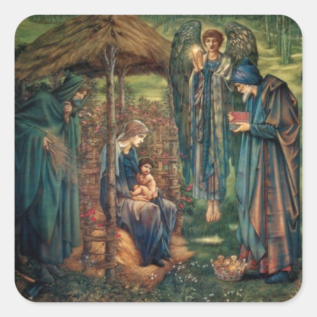 Edward Burne-Jones: Star von Bethlehem Quadratischer Aufkleber (Vorderseite)