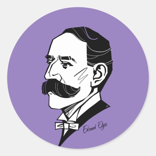 Edward Elgar Runder Aufkleber (Vorderseite)