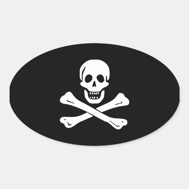 Edward England; Piratenflagge Flag Ovaler Aufkleber (Vorderseite)